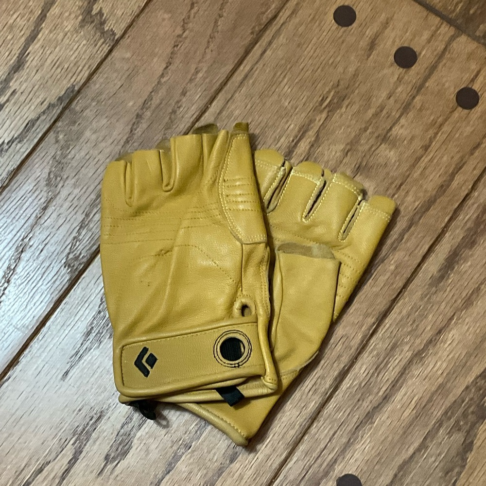 Black Diamond Leather Fingerless Gloves
